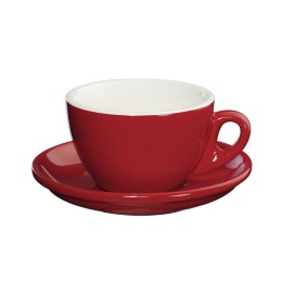 Filiżanka do cappuccino ze spodkiem, porcelana, czerwona, 0,1 l