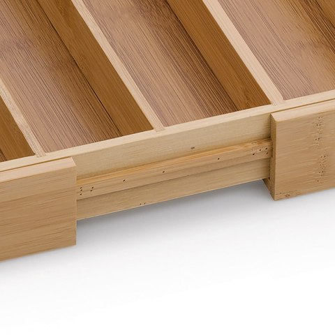 Bambusowy wkład na sztućce, rozsuwany, 28,5-39x33x5 cm