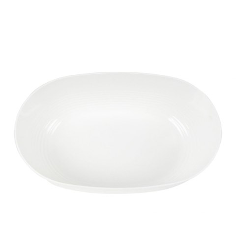 Owalny plastikowy pojemnik na chleb z bambusową pokrywką, 37,5x23x14 cm, biały