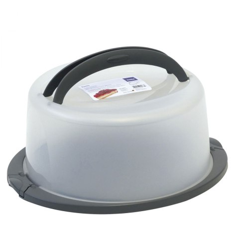 Pojemnik na ciasta okrągły z pokrywą, 38 x 33 x 17 cm, szary