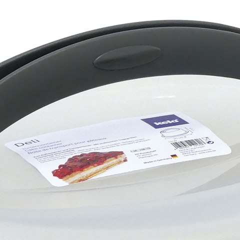 Pojemnik na ciasta okrągły z pokrywą, 38 x 33 x 17 cm, szary