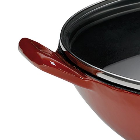Wok ze szklaną pokrywą 4 L czerwony