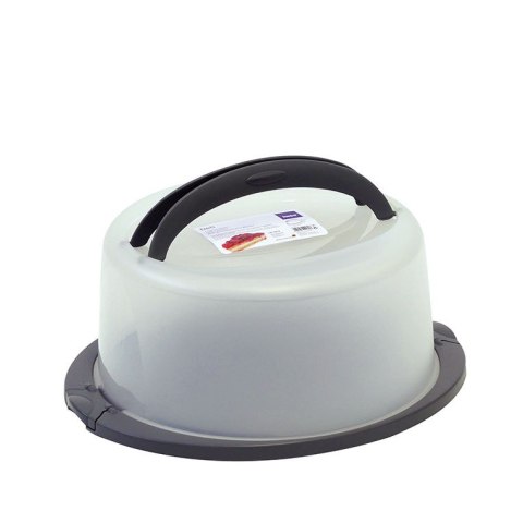 Pojemnik na ciasta okrągły z pokrywą, 38 x 33 x 17 cm, szary