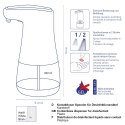 Bezdotykowy dozownik do dezynfekcji KELA 0,36 L śred. 9 x 19 cm biały