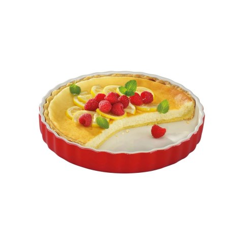 Ceramiczna forma na tartę, śred. 28 cm, czerwona