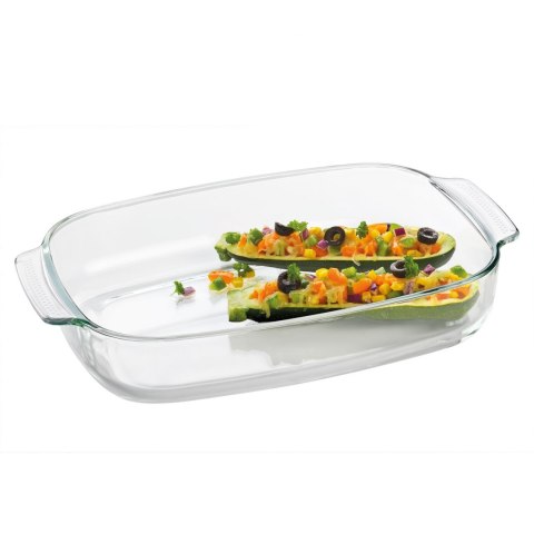 Naczynie żaroodporne, szkło borokrzemowe, 38 x 25,5 cm