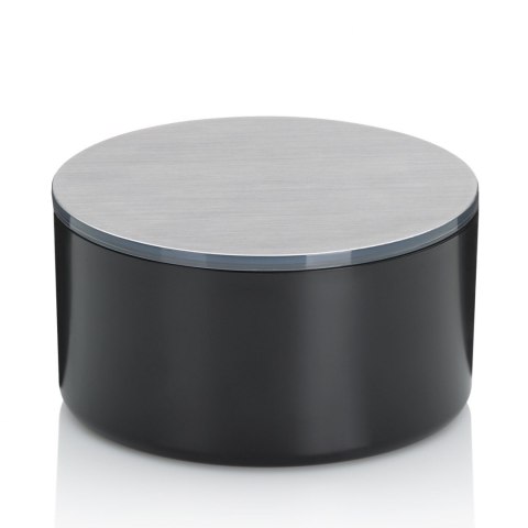 Pojemnik kosmetyczny z lusterkiem, śred. 13,5 x 7 cm, czarny