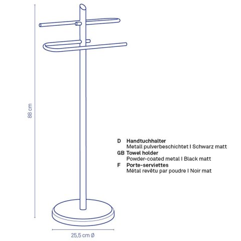 Wieszak na ręczniki KELA wysokość 88 cm