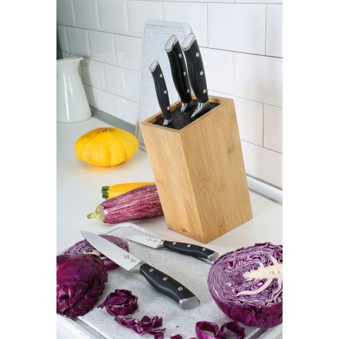 Zestaw 5 noży kuchennych w bambusowym bloku