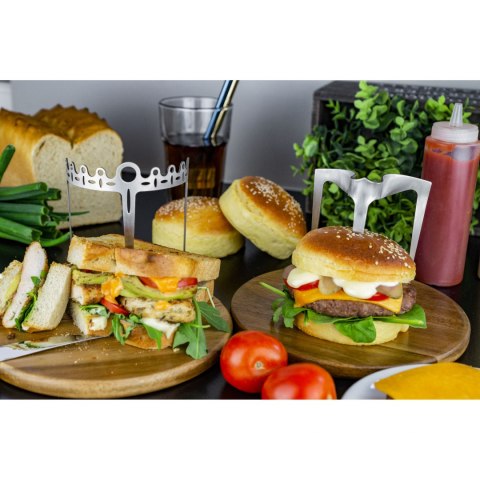 Deska i szpikulec do podawania hamburgerów śred. 20 x 13,5 cm