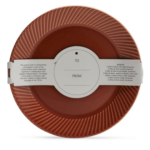 Talerz, czerwony, ceramika, śred. 20 cm