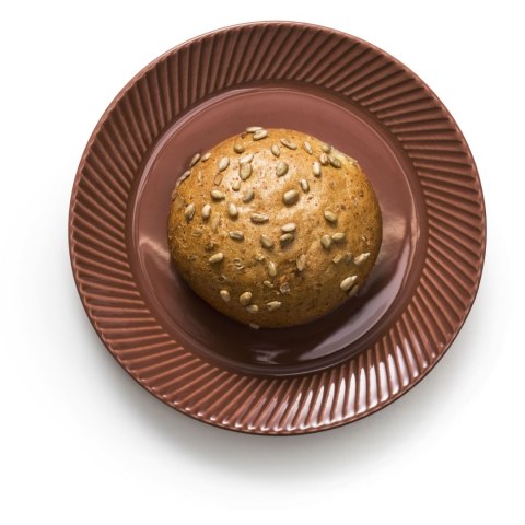 Talerz, czerwony, ceramika, śred. 20 cm