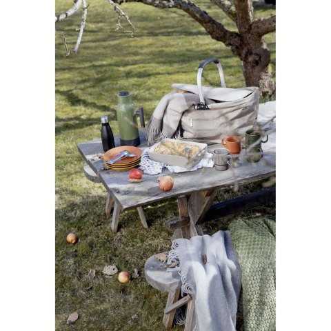 Talerz, czerwony, ceramika, śred. 20 cm