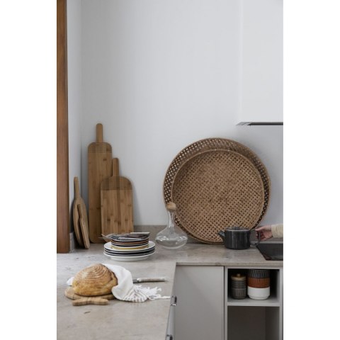 Talerz, szary, ceramika, śred. 27,5 cm