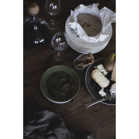 Talerz, szary, ceramika, śred. 27,5 cm