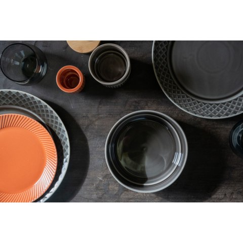 Talerz, szary, ceramika, śred. 27,5 cm