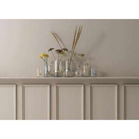 Wazon, śred. 8 x 15 cm, szkło/metal, złoty, pudełko prezentowe