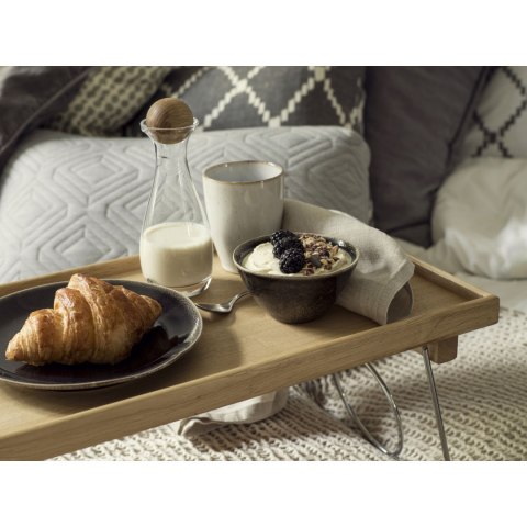 Zestaw talerzy, 2 szt., ciemnoszare, kamionka, śred. 22 cm