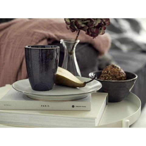 Zestaw talerzy, 2 szt., ciemnoszare, kamionka, śred. 22 cm