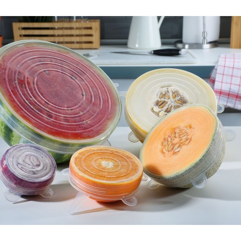 Pokrywki silikonowe 6 szt. 6,5 + 9,5 + 11 + 14 + 15,5 + 20 cm