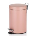 Łazienkowy kosz na śmieci Kela śred.17 cm wysokość 26 cm 3 L różowy