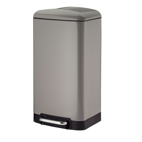 Stalowy kosz na śmieci z pedałem 30 L szary