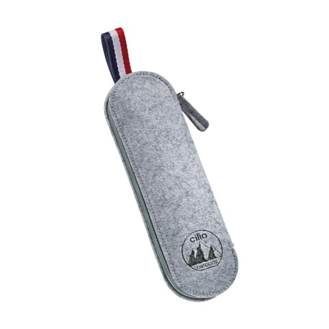 Zestaw sztućców w etui, 3 el., 23,5 x 7,5 cm, szare