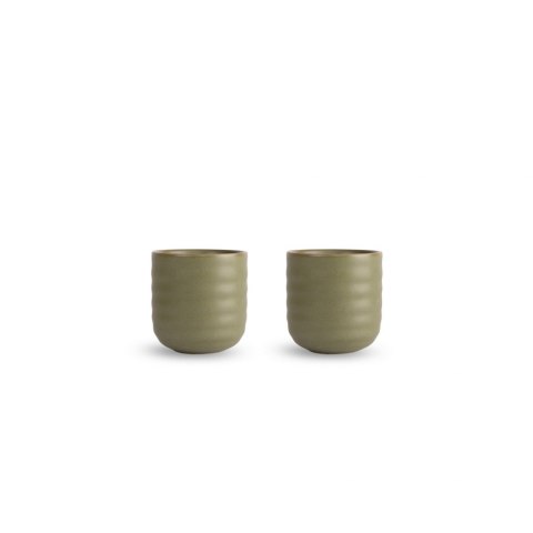 Kubki do grzanego wina 2 sztuki SAGAFORM kamionka 0,18 L śred. 7 x 7,5 cm zielone