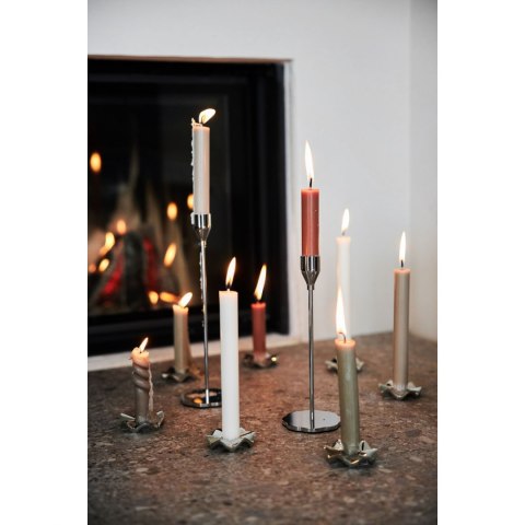 Świecznik, stal/aluminium, śred. 8 x 22,5 cm, srebrny