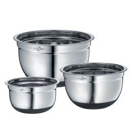 3 stalowe miski z antyposlizgowym spodem 1.5, 2.6, 4.8 L