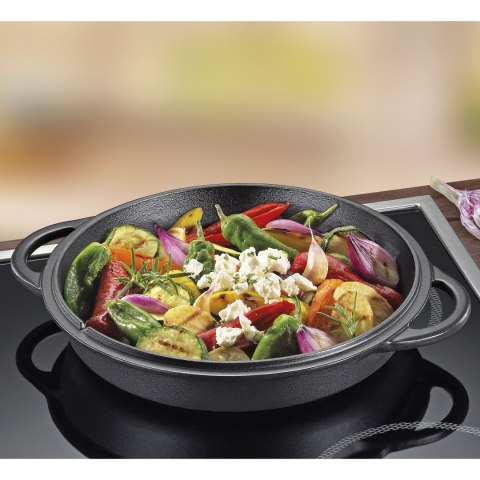 Garnek z pokrywą patelnią grillową KUCHENPROFI żeliwo 5,7 L śred. 26 cm