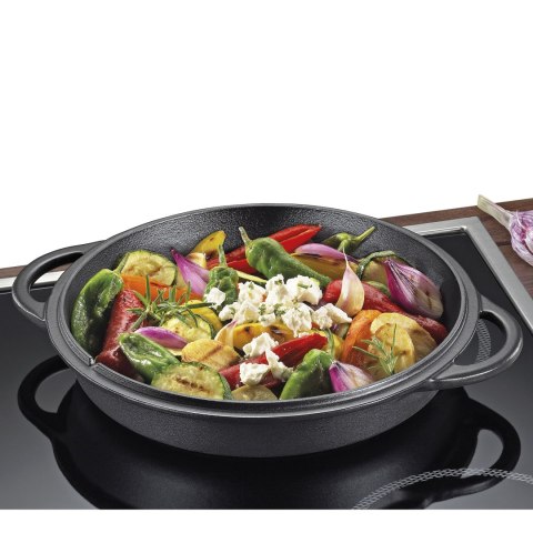 Garnek z pokrywą patelnią grillową KUCHENPROFI żeliwo 5,7 L śred. 26 cm