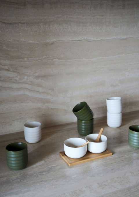 Kubki do grzanego wina MAŁE 2 sztuki kamionka 0,18 L średnica 7×7,5 cm MINI białe SAGAFORM