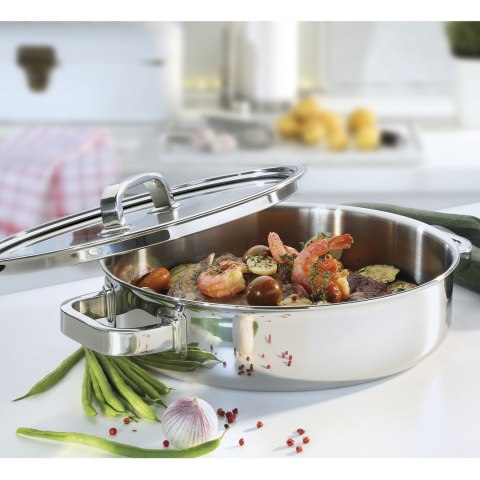 Niski garnek ze szklaną pokrywą 4 L SPRING