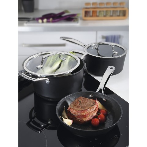 Rondel z powłoką nieprzywierającą i szklaną pokrywką 2,2 L 18 cm średnica