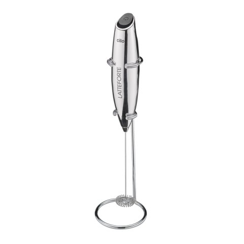 Spieniacz do mleka na stojaku CILIO 23 cm metaliczny błyszczący