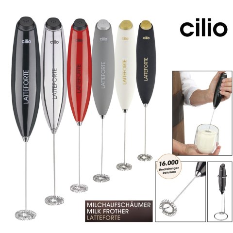 Spieniacz do mleka na stojaku 23 cm szary CILIO