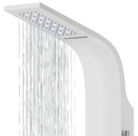 Panel prysznicowy Corsan LED KASKADA Mieszacz Biel Deszczownica LED