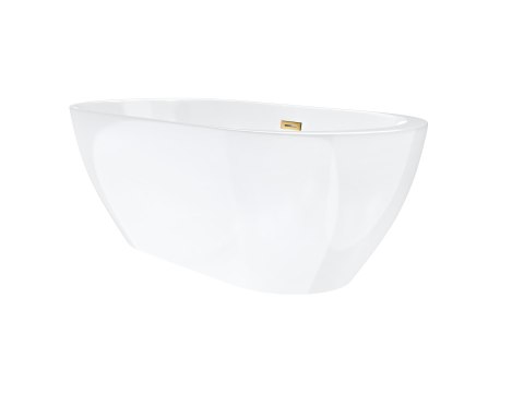 Wanna wolnostojąca Corsan RENO 160 x 74 cm z boczną półką Korek klik-klak Złoty