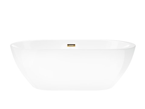 Wanna wolnostojąca Corsan RENO 170 x 80 cm z boczną półką Korek klik-klak Złoty