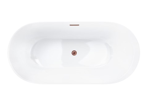 Wanna wolnostojąca Corsan RENO 170 x 80 cm z boczną półką Korek klik-klak Złoty