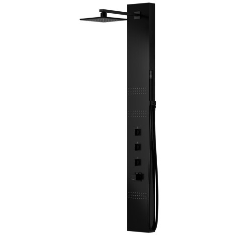 Panel prysznicowy Corsan NEO Termostat Czarna stal Deszczownica LED