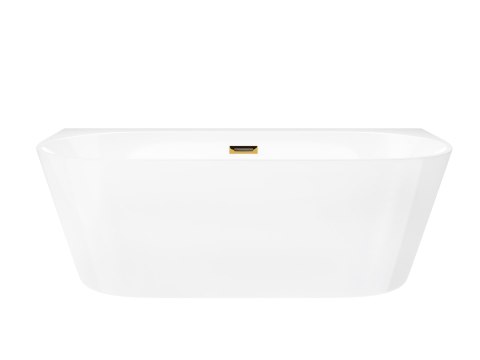 Wanna przyścienna wolnostojąca Corsan E030 Mono 170 cm z szeroką krawędzią i wykończeniem złotym