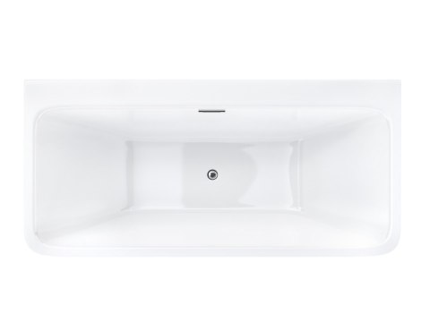 Wanna przyścienna wolnostojąca Corsan ISEO 170 x 79 cm z szeroką krawędzią Korek klik-klak Chrom