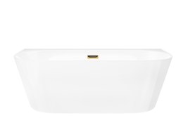 Wanna przyścienna wolnostojąca Corsan MONO 150 x 75 cm z szeroką krawędzią Korek Klik-Klak Złoty