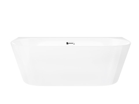 Wanna przyścienna wolnostojąca Corsan MONO 150 x 75 cm z szeroką krawędzią Korek klik-klak Chrom
