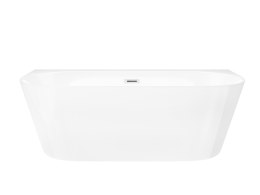 Wanna przyścienna wolnostojąca Corsan MONO 160 x 74 cm z szeroką krawędzią Korek klik-klak Biały