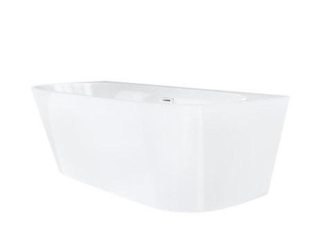 Wanna przyścienna wolnostojąca Corsan MONO 170 x 80 cm z szeroką krawędzią Korek klik-klak Biały