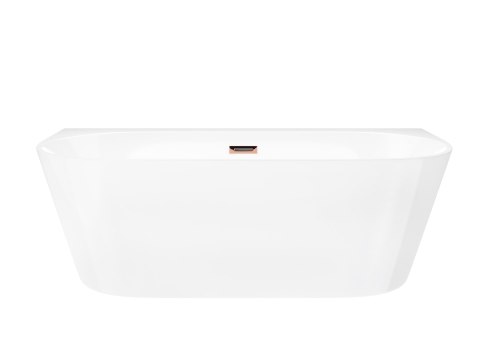Wanna przyścienna wolnostojąca Corsan MONO 170 x 80 cm z szeroką krawędzią Korek klik-klak Miedziany / Różowe Złoto