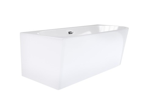 Wanna wolnostojąca narożna Corsan INTERO 160 x 74 z szeroką krawędzią Montaż lewostronny Korek klik-klak Chrom